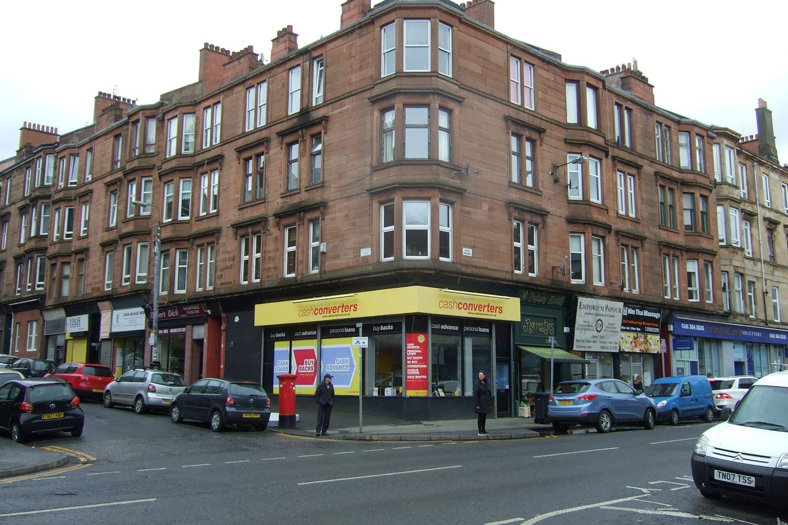Sandstone tenements with bay windows on Onslow Drive, Dennistoun