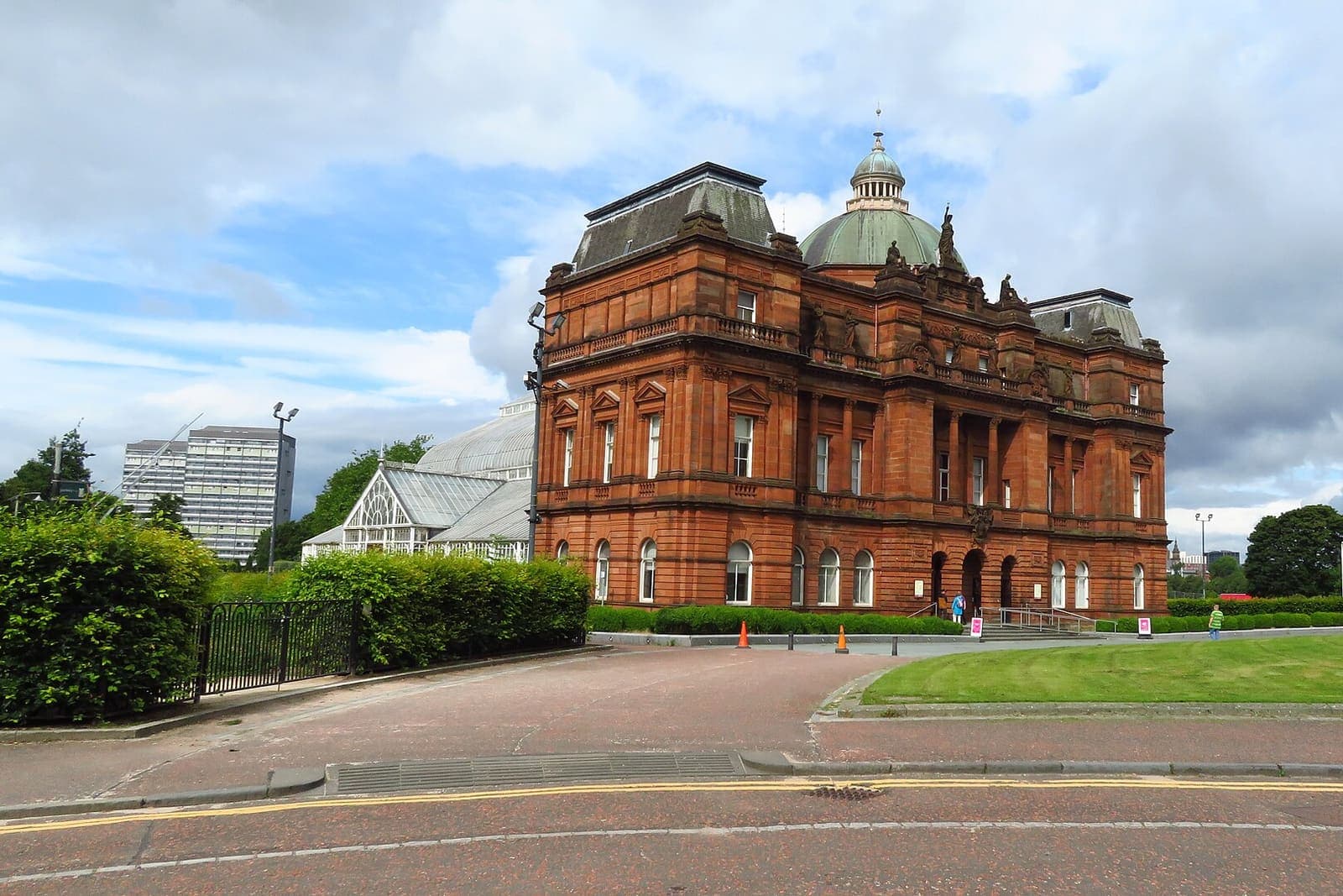 Red sandstone tenements and the Umbrella at Bridgeton Cross in Glasgow's East End