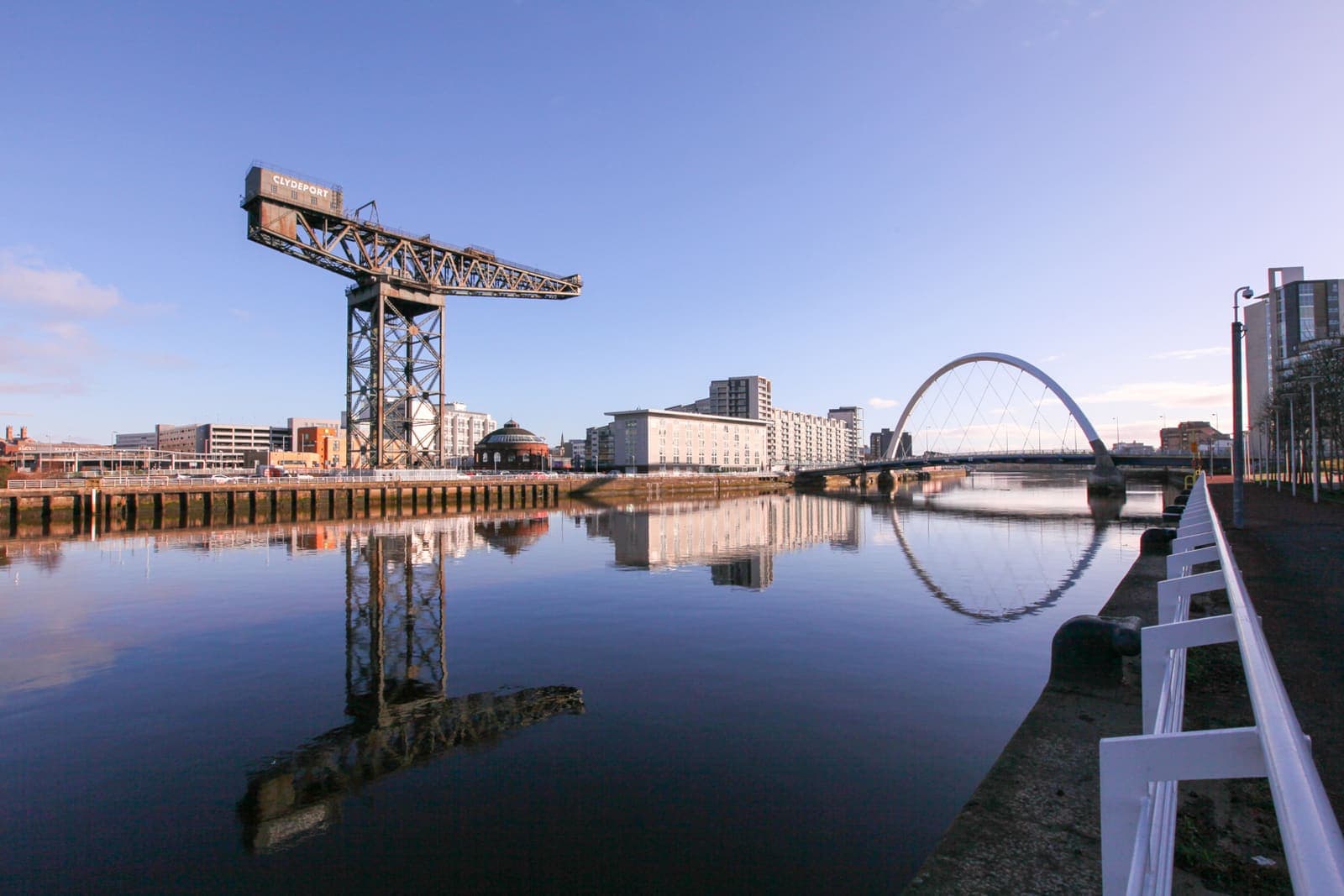 Tenements on Argyle Street in Finnieston with the Finnieston Crane behind